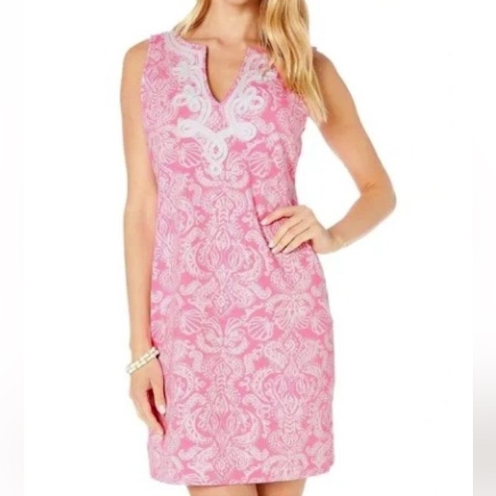 Lilly Pulitzer Harper Sleeveless Shift Dress Havana Pink Clawdia Small - Picture 8 of 8